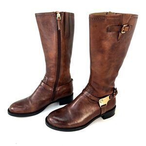 Ecco Hobart Harness Womens Sz 5/5.5 EU 36 Brown Leather Flair Calf Riding Boots
